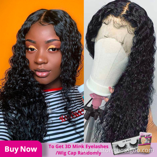 13x4 Brazilian Hair Deep Wave Lace Front Wigs 10-24 Glueless Curly Lace Front Human Hair Wigs Remy Wig For Black Women